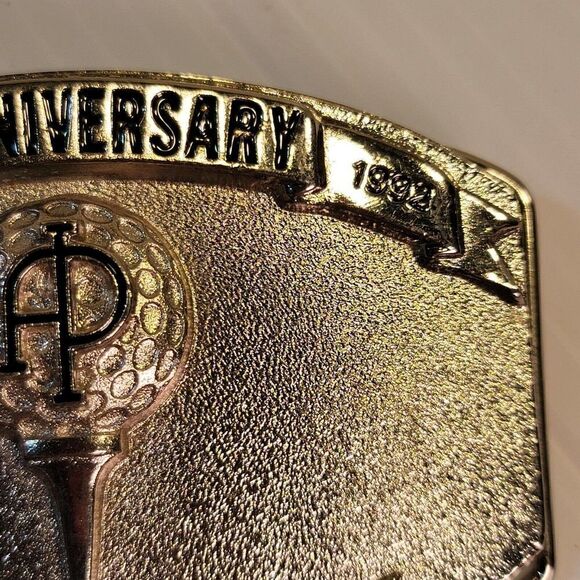 Vintage API Golf Belt Buckle Silver 25TH Anniversary Woodward, OK 1967-1992 - Picture 6 of 11